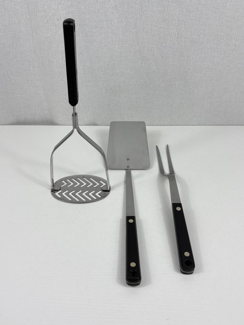 Vintage Ekco 3 Piece Utensil Set With Black Handle